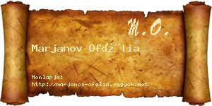 Marjanov Ofélia névjegykártya
